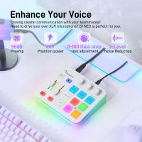 MAONO Gaming Audio Mixer, Audio Interface with Pro-preamp, RGB, Bluetooth, 48V Phantom Power for Live Streaming, Podcasting, Content Create, Gaming MaonoCaster G1 NEO (White) - Image 3