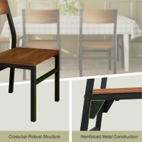 Feonase Dining Chairs Set of 6, Modern Kitchen Chairs with Ergonomic Backrest, MDF Board and Metal Legs, Dinner Chairs for Dining Room, Kitchen and Living Room, Walnut - Image 6
