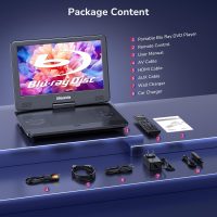 15.6" Portable Blu Ray Player with 13.3'' 1080P Screen Rechargeable Battery Support HDMI Input & HDMI Output, Sync Screen, AV Out & in, Dolby Audio, Last Memory, USB/SD Card (Black) - Image 9