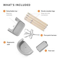 Stokke Clikk High Chair, Cloud Grey - All-in-One High Chair with Tray + Harness - Light, Durable & Travel Friendly - Ergonomic with Adjustable Features - Best for 6-36 Months or Up to 33 lbs - Image 3