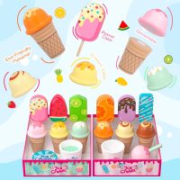 Wooden Ice Cream Toys Kids Toy Food for Toddler Girls 3+, Ice Cream Shop Playset, Pretend Play Kitchen Toys with Display Counter & Fake Money - Wooden Food Toys for 3 4 5 Year Old Girls Boys Birthday - Image 4
