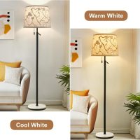 Lampshades Set of 2 for Table Floor Lamp, Lampshades with with Flower Design, 12.7" Top x 12.7" Bottom x 10" High, Natural Linen Hand Crafted, Lamp Shade Harp Holder Included - Image 5