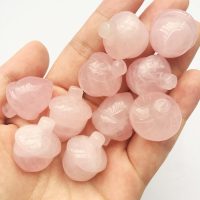 2 Pcs Natural Rose Quartz Pocket Hazelnut Figurine Decor Gemstone,1 Inchs Reiki Balancing Crystal and Healing Palm Stones - Image 2