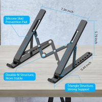 Adjustable Laptop Stand, Portable Laptop Riser for Desk, ABS+Silicone Foldable Ventilated Cooling Notebook Holder Stand for 10-15.6” Laptops,Tablets - Image 4