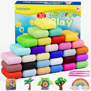 Air Dry Clay, Modelling Clay for Kids, 30 Colors DIY Molding Magic Clay for with Tools, Soft & Non-Sticky, Toys Gifts for Age 3 4 5 6 7 8+ Years Old Boys Girls Kids