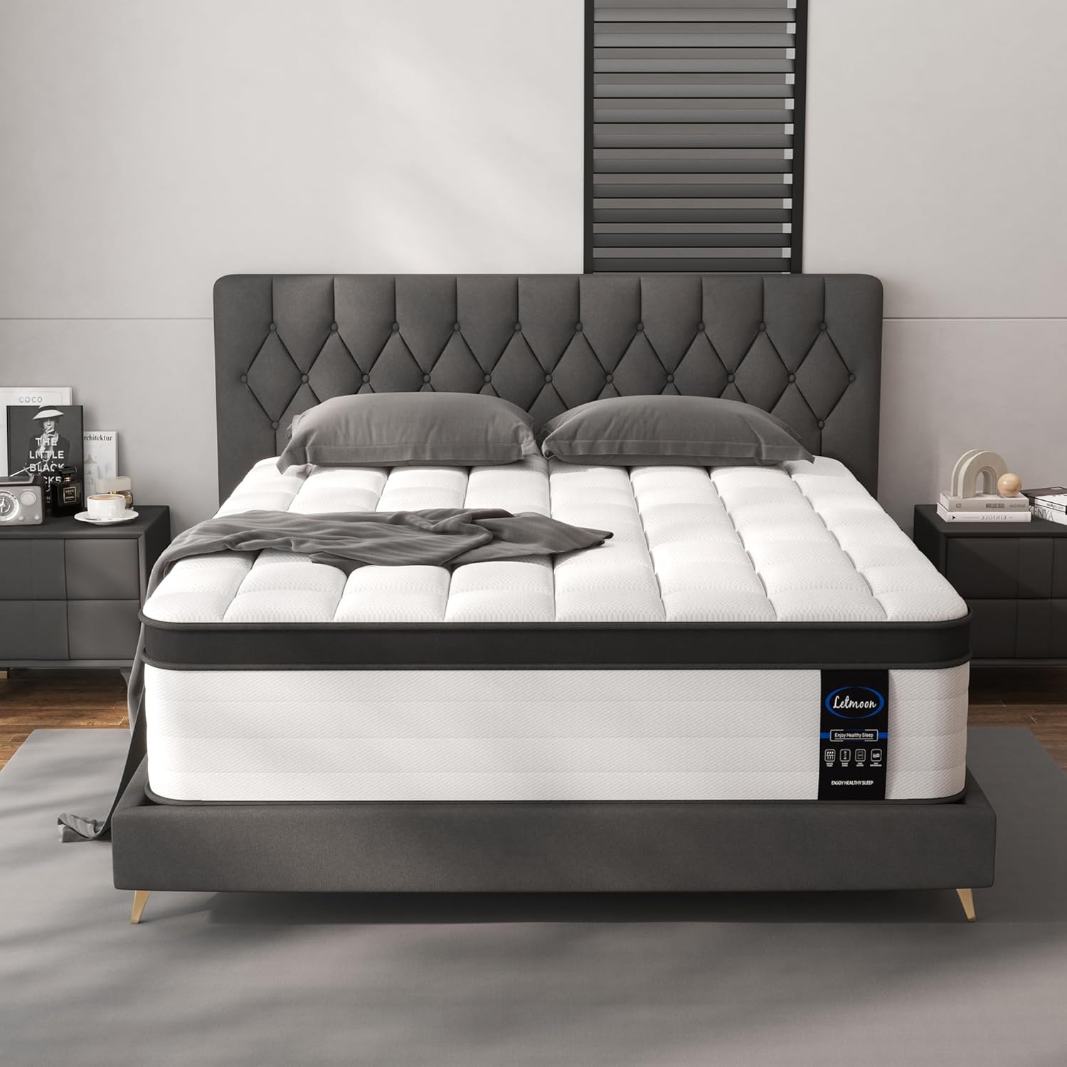 Full Size Mattress, 12 Inch Hybrid Full Mattress, Medium Firm, Memory Foam and Pocket Springs, Pressure Relief, Bed in Box