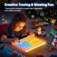 16-Inch Rechargeable Doodle Glow LED Note Board, 7-Color Light Modes, Neon Art Dry Erase Light Up Drawing Pad with Built-in Stand, Sketching Gift Toy for Kids/Girls/Teens, 5 Markers & Tracing Book - Image 4