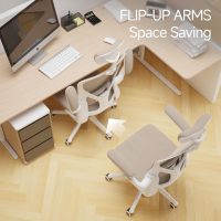 Ergonomic Office Chair with Adjustable Lumbar Support & Flip-Up Armrests - High Back Computer Desk Chair with Thickened Seat Cushion, Rolling Wheels for Home/Office Study Work - Image 5