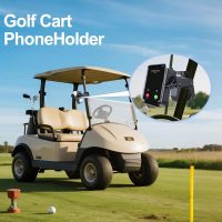 Golf Cart Phone Holder Universal, 360° Rotation Big Phones Friendly Golf Cart Phone Mount for Smart Phones, Golf Cart Accessories Compatible with EZGO Club Car Yamaha - Image 6
