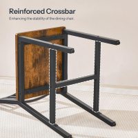 HOOBRO Kitchen Chairs Set of 2, Wooden Dining Room Chairs with Metal Frame, Dining Chairs with Back, Easy to Assemble, Farmhouse Dining Chairs for Kitchen, Living Room, Rustic Brown and Black BF39CD01 - Image 6