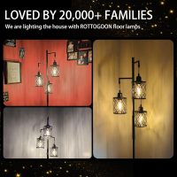 Dimmable Farmhouse Floor Lamp, Industrial Floor Lamp for Living Room with 3 X 6W LED Bulbs, 3 Light Rustic Standing Tall Lamp for Bedroom, Office, 68" - Image 7