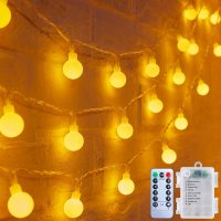 Minetom Battery Operated String Lights, 21FT 60 LED Globe Fairy Lights with Remote, Waterproof Twinkle Lights for Indoor Outdoor Bedroom Classroom Dorm Camping Canopy Wedding Xmas Decor, Warm White - Image 8