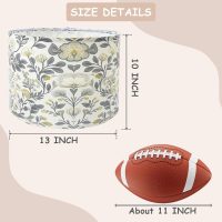 Lamp Shades Drum Lampshade, 13" Top x 13" Bottom x 10" High, Medium Spider Fitter Assembly Required, Lamp Shade Harp Holder Included, Black, 2 Pack，Flower - Image 2