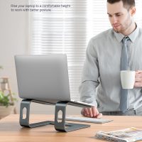 Nulaxy C3 Fully Aluminum Detachable Laptop Stand, Ergonomic Computer Riser for Desk, Ventilated Cooling & Anti-Slip Design Notebook Stand Compatible with All 10-16" MacBook/Dell XPS/HP/Lenovo, (Gray) - Image 3