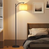 SUNMORY Arc Floor Lamp,Modern Floor Lamp with 9W 3 Color Temperatures Bulb,Metal Standing Lamps with Adjustable Hanging Lampshade,Tall Floor Lamps for Living Room,Bedroom,Office (Black) - Image 6