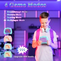 Fast Push Machine Light Up Fidget Toys for Kids Adults, Handheld Game for Kids 3-12, Quick Push Bubble Stress Toy, Sensory Toys Travel Games, Xmas Birthday Gifts for Boys Girls (Blue - Purple) - Image 6