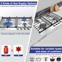 24 inch Gas Cooktop, 4 Burners Bulit-in Gas Stove 27400BTU with Thermocouple Protection,Easy Knob Control,NG/LPG Convertible Stainless Steel Easy Clean for Kitchen - Image 7