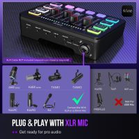 FIFINE Gaming Audio Mixer, Streaming RGB PC Mixer with XLR Microphone Interface, Individual Control, Volume Fader, Mute Button, 48V Phantom Power, for Podcast/Recording/Vocal/Game Voice-AmpliGame SC3 - Image 8