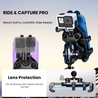 Motorcycle Phone Mount Holder with Vibration Dampener Anti-Shake 720° Adjustable for iPhone 16 Pro Max for Samsung 5.4''-6.9'' Phone Anti-Theft Dirt Bikes(Clamp Base 0.47-1.77" Handlebar) - Image 8