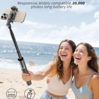 Phone Tripod & Selfie Stick with Remote, Portable, Lightweight for Video Recording Vlog, Extendable Travel Tripod Stand Compatible with iPhone Android, Black, 62" - Image 4