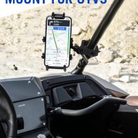 UTV Phone Mount for 1.75"-2" Roll Bar, 360°Rotation UTV Phone Holder with 8 Claws, Aluminum Alloy Heavy Duty Smartphone Holder Hang on to 4.7"-7.1" Devices for Polaris RZR/Can Am X3 - Image 2