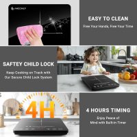 AMZCHEF Portable Induction Cooktop 20 Temperature & Power Levels, 1800W Induction Stove Burner with 6.8" Heating Coil, Low Noise Hot Plate Single Electric Cooktops Countertop Stove with Timer - Image 7