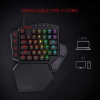 Redragon K585 DITI Wired One-Handed RGB Mechanical Gaming Keyboard, 42 Keys Type-C Professional Gaming Keypad w/Upgraded Hot-Swappable Socket, 7 Onboard Macro Keys & Detachable Wrist Rest - Image 8