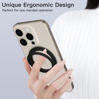 COOLQO 1Pc 360 Spin Cell Grip Ring Phone Stand [Upgrade Gear Hinge Stress Anxiety Relief] Magnetic Holders for Your car Accessories Desk Mount Compatible with iPhone All Smartphones, Black - Image 6
