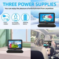 Feihe 12.5" Portable TV/DVD Player - 10.1" HD Swivel Screen, Digital Tuner/HDMI/USB/AV, Built-in Battery, High Volume Speakers - Perfect for Car/Travel - Image 8