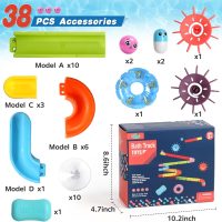 Bath Toys for Kids Ages 3-5 4-8 Toddler Bath Toys 38 PCS Bathtub Shower Toys DIY Water Marble Run Slippery Slide Birthday Gift for 2 3 4 5 6 7 8 Year Old Boys Girls - Image 7