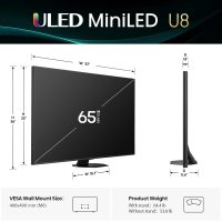 Hisense 65" Class U8 Mini-LED ULED 4K UHD Google Smart TV (65U8QG, 2025 Model) - QLED, Native 165Hz, VRR 288, Up to LD5600, 5000 Nits, HDR10+, Dolby Vision IQ · Atmos, IMAX Enhanced, 4.1.2 Ch Audio - Image 3