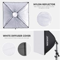 NEEWER 700W Equivalent Softbox Lighting Kit, 2Pack UL Certified 5700K LED Lighting Bulbs, 24x24 inches Softboxes with E26 Socket, Photography Continuous Lighting Kit Photo Studio Equipment - Image 4