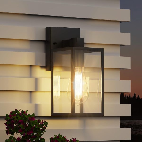Outdoor Light Fixture Wall Mount, LED Exterior Lighting fixtures for Outside, Front Porch Lights, Waterproof Wall Sconce Lantern Lamp, Black Coach Lights for House, Patio, Garage, Doorway, Entryway