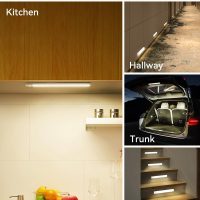 Under Cabinet Lighting 8 Inches Rechargeable Motion Sensor Light Indoor, 3 Color Dimmable Closet Light Battery Operated, USB Stick on LED Magnetic Under Counter Lights for Kitchen Stair, 3 Packs - Image 5