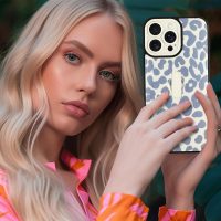 Compatible with iPhone 16 Pro Max Case with Finger Hand Strap Kickstand, Trendy Cool Leopard Cheetah Print Phone Case for Women Men, Full Camera Protection Shockproof Protective Cover, White - Image 6