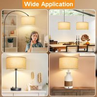 OUTON Beige Large Drum Lamp Shades for Floor Lamps, 17.5" Top x 17.5" Bottom x 9" High, Easy to Assemble, Replacement Linen Lampshades for Table Lamps & Bedside Lamps (1.65" Spider) - Image 6