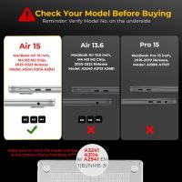 EooCoo Case Compatible with MacBook Air 15 inch M4 2025 2024 2023 Release A3241 M3 A3114 M2 A2941 Liquid Retina Display, Plastic Hard Shell Case + Keyboard Cover + Screen Protector, Crystal Clear - Image 5