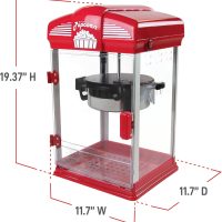 West Bend Stir Crazy Movie Theater Popcorn Popper, Gourmet Popcorn Maker Machine with Nonstick Popcorn Kettle, Measuring Tool and Popcorn Scoop for Popcorn Machine, 4-Qt., Red - Image 6