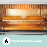 COMFEE' Countertop Oven, Small Toaster Oven Combo 4 slice, Mini Oven for 9" Pizza, Compact Oven, Bake, Broil, 950W, White, CTO-E101A(WH) - Image 4