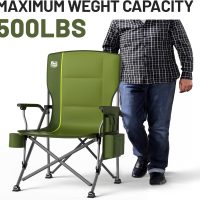 TIMBER RIDGE Oversized Folding Camping Chair High Back Heavy Duty for Adults Support up to 500lbs with Cup Holder, Side Pocket Cooler Bag - Image 4