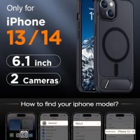 Temdan Magnetic Compatible with iPhone 14 Case/iPhone 13 Case,[Built-in Invisible Kickstand][Compatible with MagSafe][Military Grade Shockproof] Slim Translucent Matte Phone Case for iPhone 14/13 6.1" - Image 2
