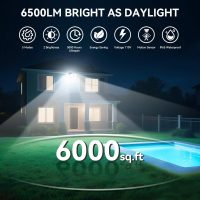 LED Security Lights Motion Sensor Outdoor Lights, 5000K Daylight, IP65 Waterproof, Dusk to Dawn, 3-Head Motion Detected Flood Light for Garage, Yard, Porch, 2Pack - Image 3