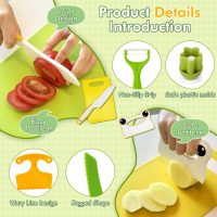 Chanking 13 Pieces Kids Knife Set for Real Cooking Child-Friendly Plastic Chef Tools, Montessori Kitchen Toys, Gifts for Boys and Girls Ages 3+ - Image 3