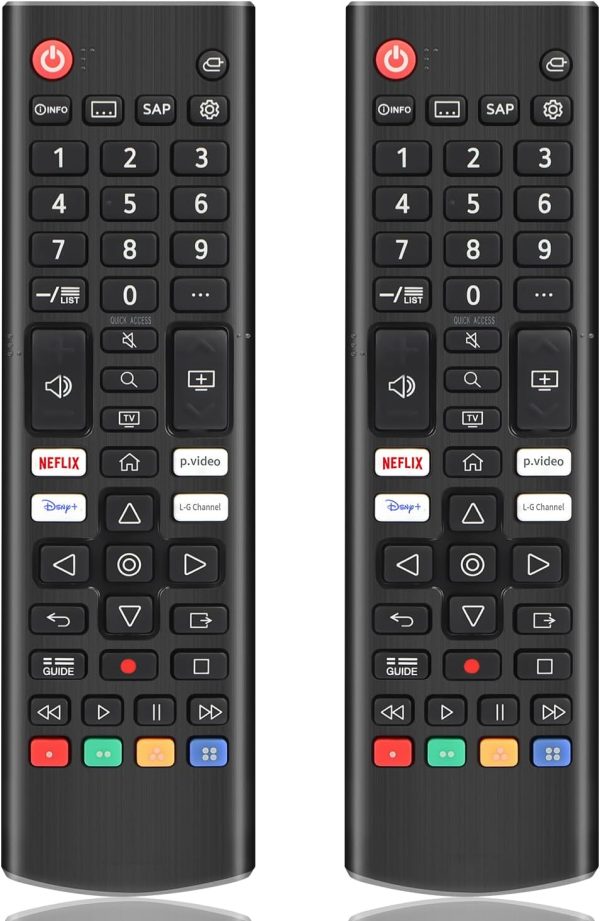 【Pack of 2】 Universal Remote Control AKB76040302 for LG-Smart-TV, Compatible for LG UHD OLED QNED NanoCell 4K 8K Smart TV with Netflix, Prime Video, Disney Plus, L-G Channels Button