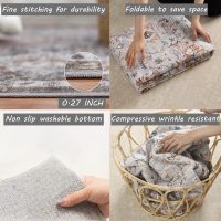 Area Rug 4x6 Washable Rug Gray Vintage Traditional Floor Cover Foldable Thin Retro Accent Indoor Distressed Non Slip Carpet Floral Print Mat Bedroom Living Room Bathroom - Image 4