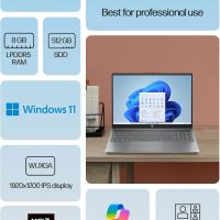 HP 16 Laptop in Silver Ryzen 7 up to 5.1GHz 8GB DDR5 512GB SSD 16in WUXGA Backlit Keyboard Win11 (16-ag - Renewed) - Image 2