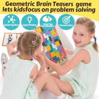 Wooden Colored 3D Russian Block Puzzle Jigsaw Puzzle Toy Montessori Educational Gift for Boys and Girls Board Game Educational Toys for Toddlers Brain Teasers for Toddlers 3-6 Years - Image 4