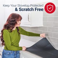 Thick Stove Top Cover for Electric Stove (28 x 20 Inch) Silicone Flat Range Mat for Glass Cooktop, Heat-Resistant Induction Protector Covers for Stovetop, Silicon Oven Topcover Protectors - Black - Image 2