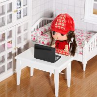 cobee 3Pcs Miniature Dollhouse Décor, 1:12 Metal Simulation Laptop Tablet Smart Phone, Mini- Dollhouse Miniatures Furniture Accessories, Doll House Miniatures Play Set (Black 3Pcs) - Image 4