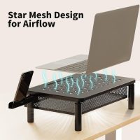 Zimilar Monitor Stand Riser with Metal Mesh Drawer, Height Adjustable with Phone Holder for Computer, Laptop, Printer, Notebook, Computer Monitor Stand with Storage - Image 4